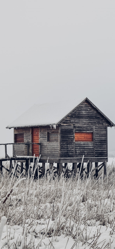 Image of a snowey cabin
